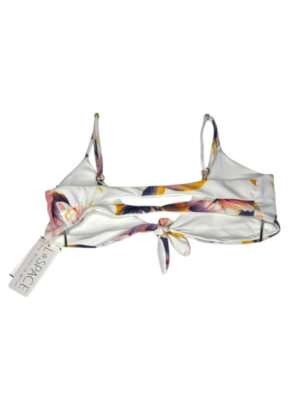 new L*Space ⚘ Flashback Bikini Swim Top ⚘ Sunset Palm / White Reversible ⚘ Large